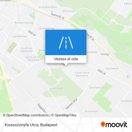 Kisasszonyfa Utca térkép