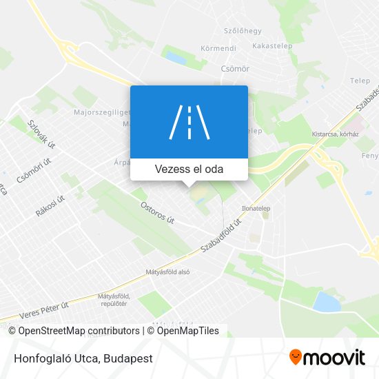 Honfoglaló Utca térkép