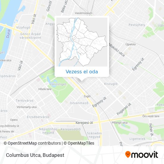 Columbus Utca térkép