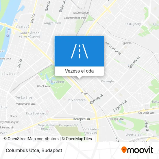 Columbus Utca térkép