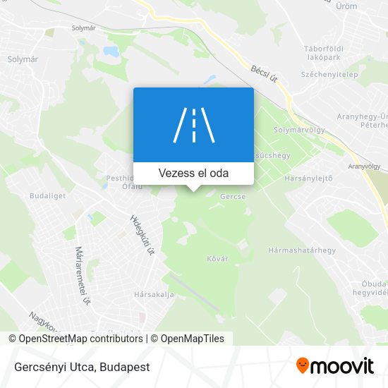 Gercsényi Utca térkép