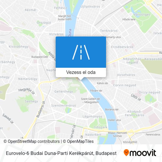 Eurovelo-6 Budai Duna-Parti Kerékpárút térkép