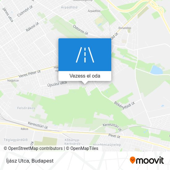 Íjász Utca térkép