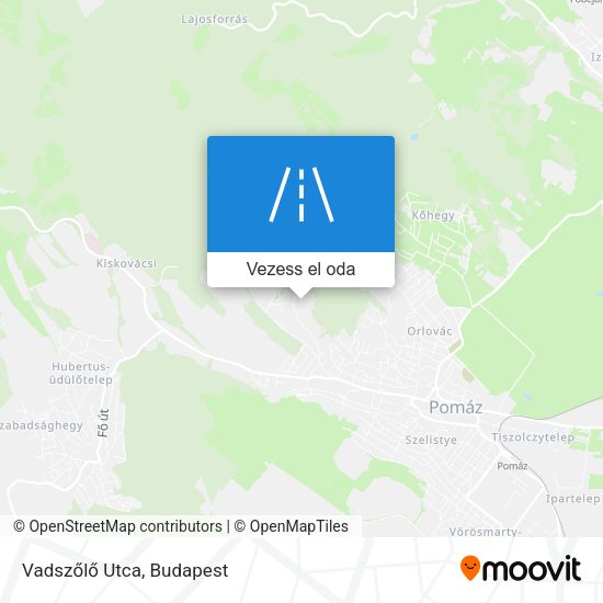 Vadszőlő Utca térkép