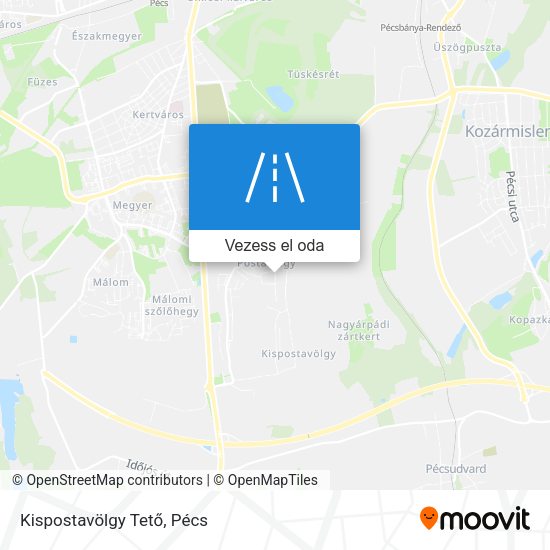 Kispostavölgy Tető térkép