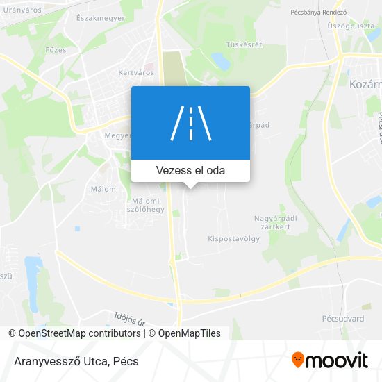 Aranyvessző Utca térkép