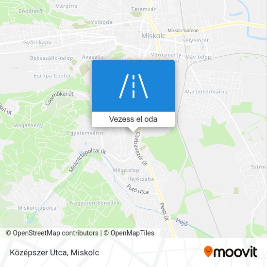 Középszer Utca térkép