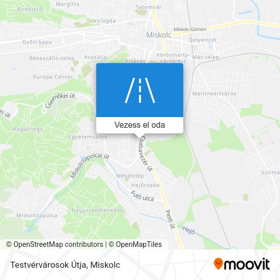 Testvérvárosok Útja térkép