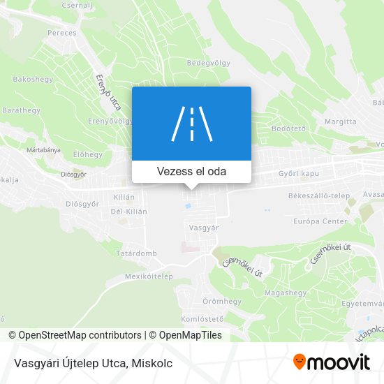 Vasgyári Újtelep Utca térkép