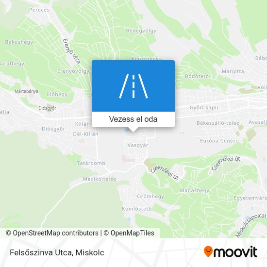Felsőszinva Utca térkép