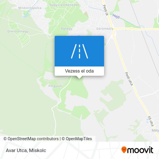 Avar Utca térkép