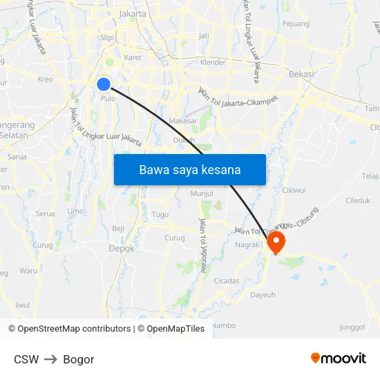 CSW to Bogor map