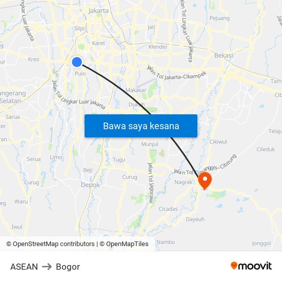 ASEAN to Bogor map