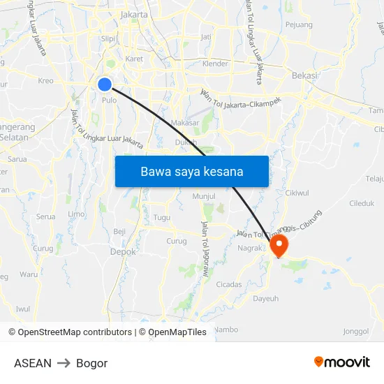ASEAN to Bogor map