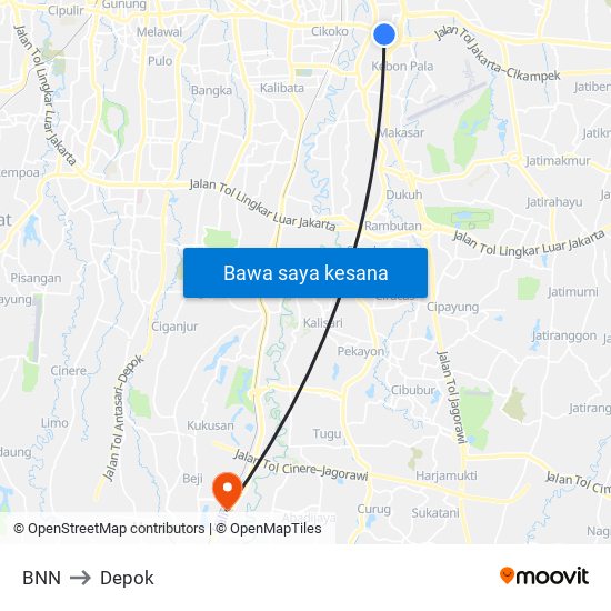 BNN to Depok map