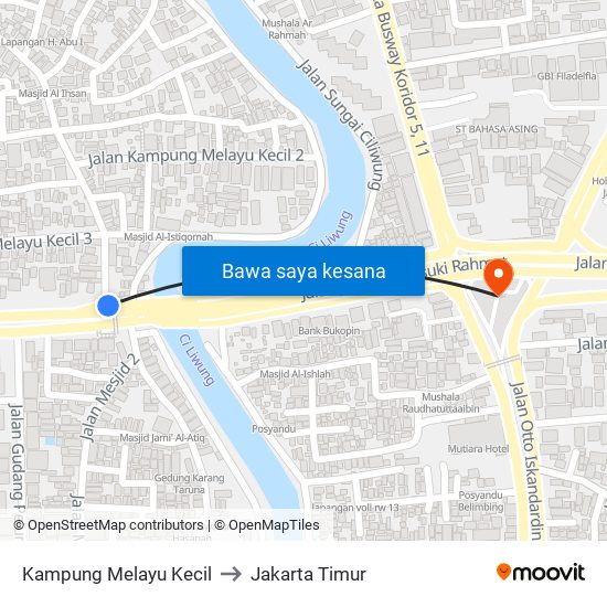 Kampung Melayu Kecil to Jakarta Timur map
