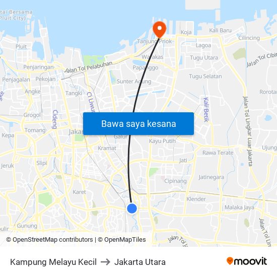 Kampung Melayu Kecil to Jakarta Utara map