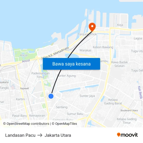 Landasan Pacu to Jakarta Utara map