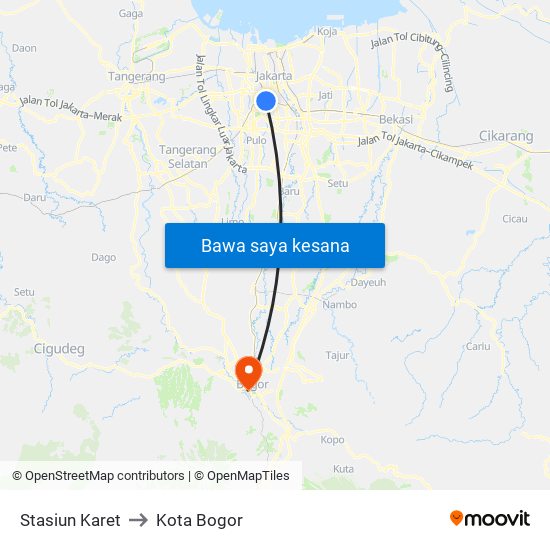 Stasiun Karet to Kota Bogor map