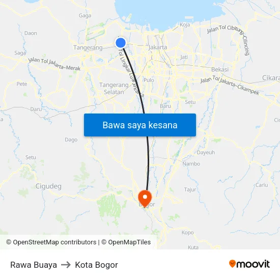 Rawa Buaya to Kota Bogor map