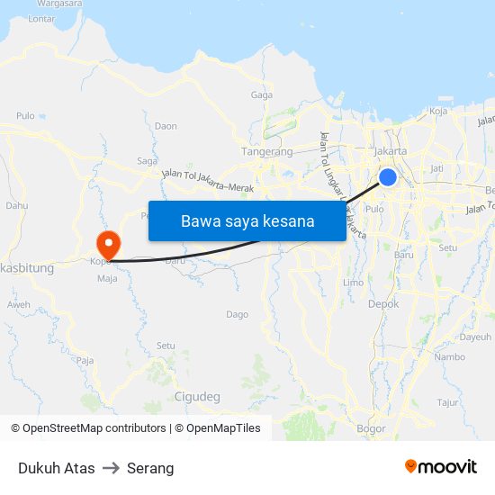 Dukuh Atas to Serang map