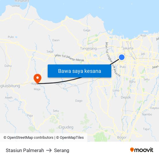 Stasiun Palmerah to Serang map
