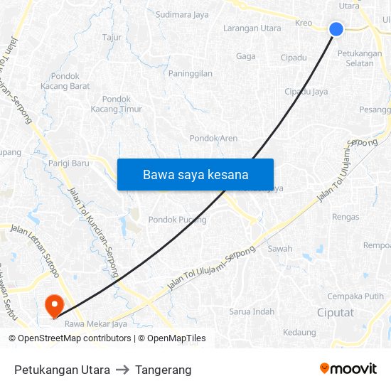 Petukangan Utara to Tangerang map