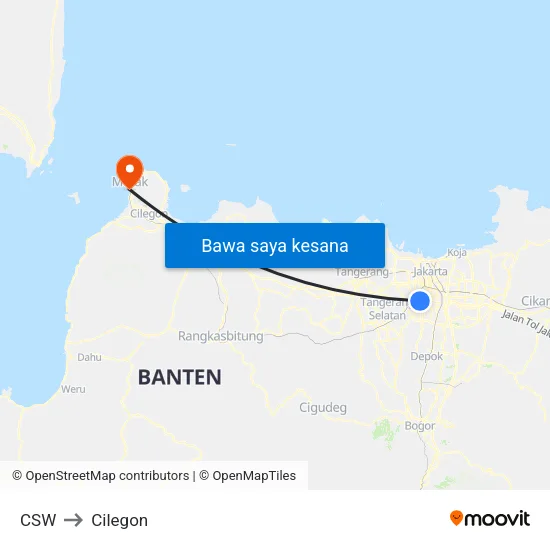 CSW to Cilegon map