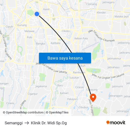 Semanggi to Klinik Dr. Widi Sp.Og map