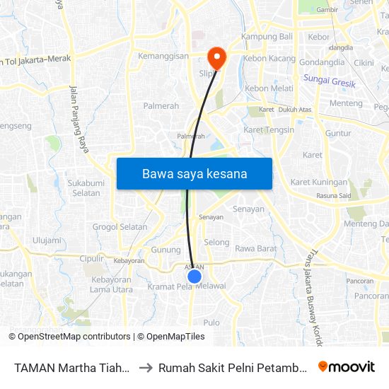 TAMAN Martha Tiahahu to Rumah Sakit Pelni Petamburan map