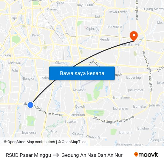 RSUD Pasar Minggu to Gedung An Nas Dan An Nur map