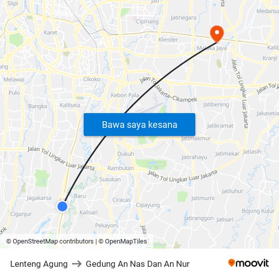 Lenteng Agung to Gedung An Nas Dan An Nur map