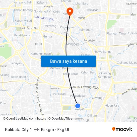 Kalibata City 1 to Rskgm - Fkg UI map