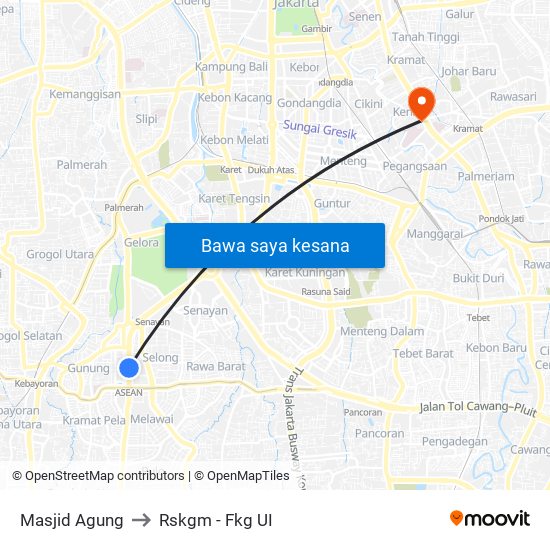 Masjid Agung to Rskgm - Fkg UI map