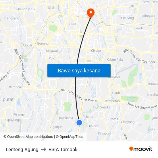 Lenteng Agung to RSIA Tambak map