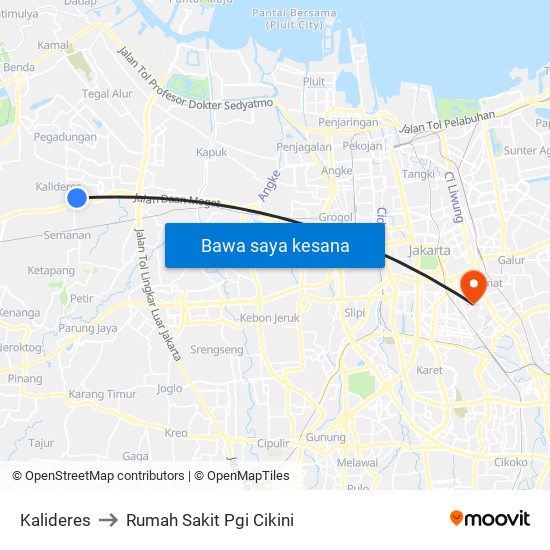 Kalideres to Rumah Sakit Pgi Cikini map