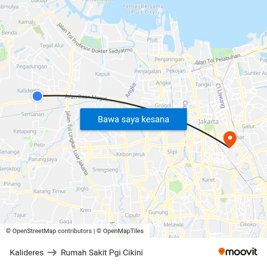 Kalideres to Rumah Sakit Pgi Cikini map