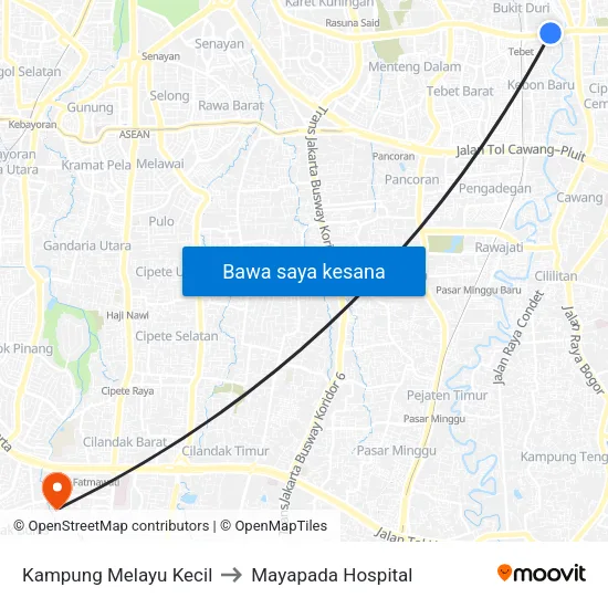 Kampung Melayu Kecil to Mayapada Hospital map