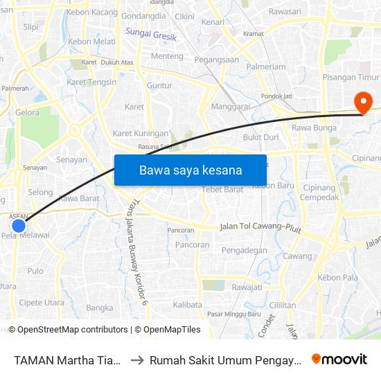 TAMAN Martha Tiahahu to Rumah Sakit Umum Pengayoman map