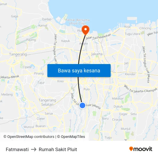 Fatmawati to Rumah Sakit Pluit map
