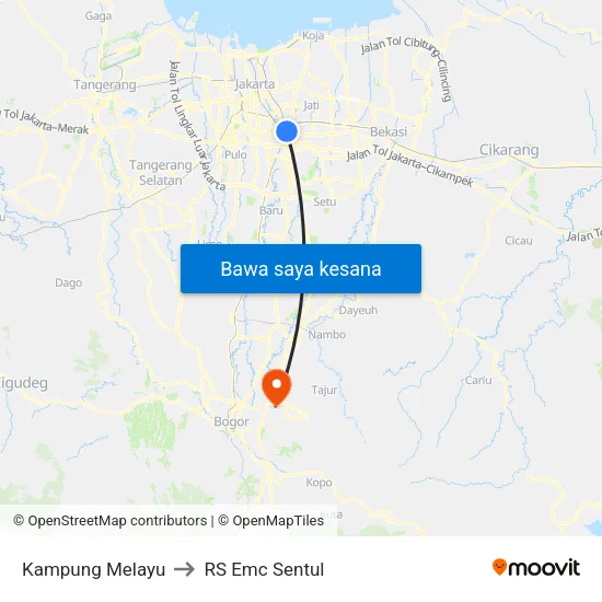 Kampung Melayu to RS Emc Sentul map
