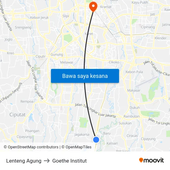 Lenteng Agung to Goethe Institut map
