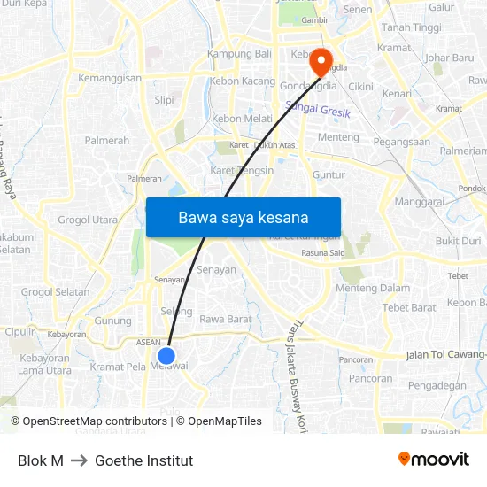 Blok M to Goethe Institut map