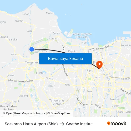 Soekarno-Hatta Airport (Shia) to Goethe Institut map