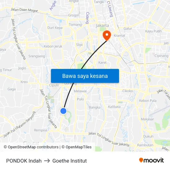 PONDOK Indah to Goethe Institut map
