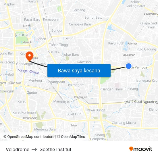 Velodrome to Goethe Institut map