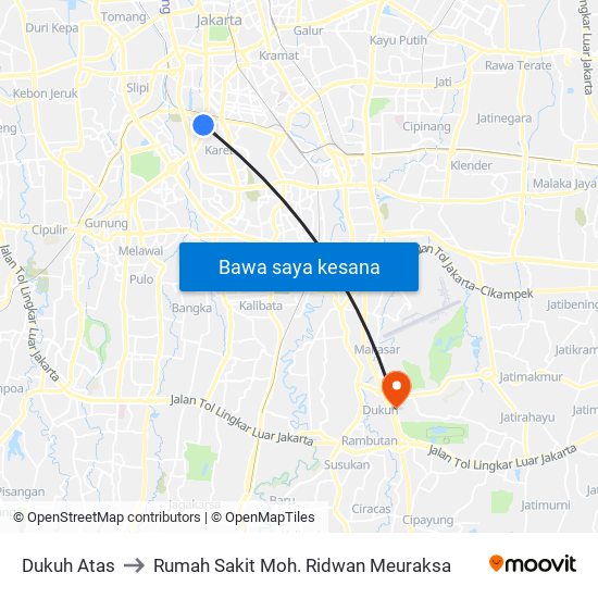 Dukuh Atas to Rumah Sakit Moh. Ridwan Meuraksa map