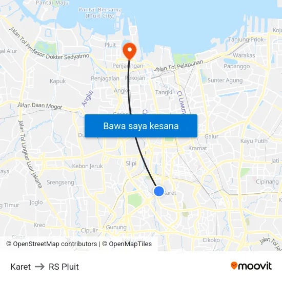 Karet to RS Pluit map