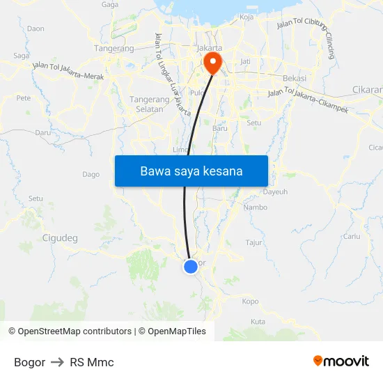 Bogor to RS Mmc map