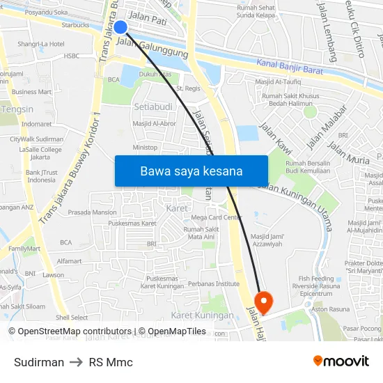 Sudirman to RS Mmc map